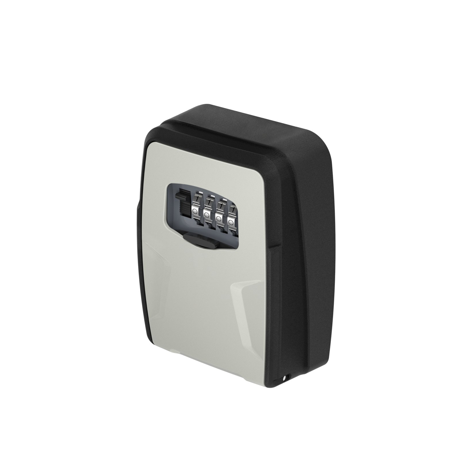 CH-858 wall-mounted key box with silver front and four combination dials
